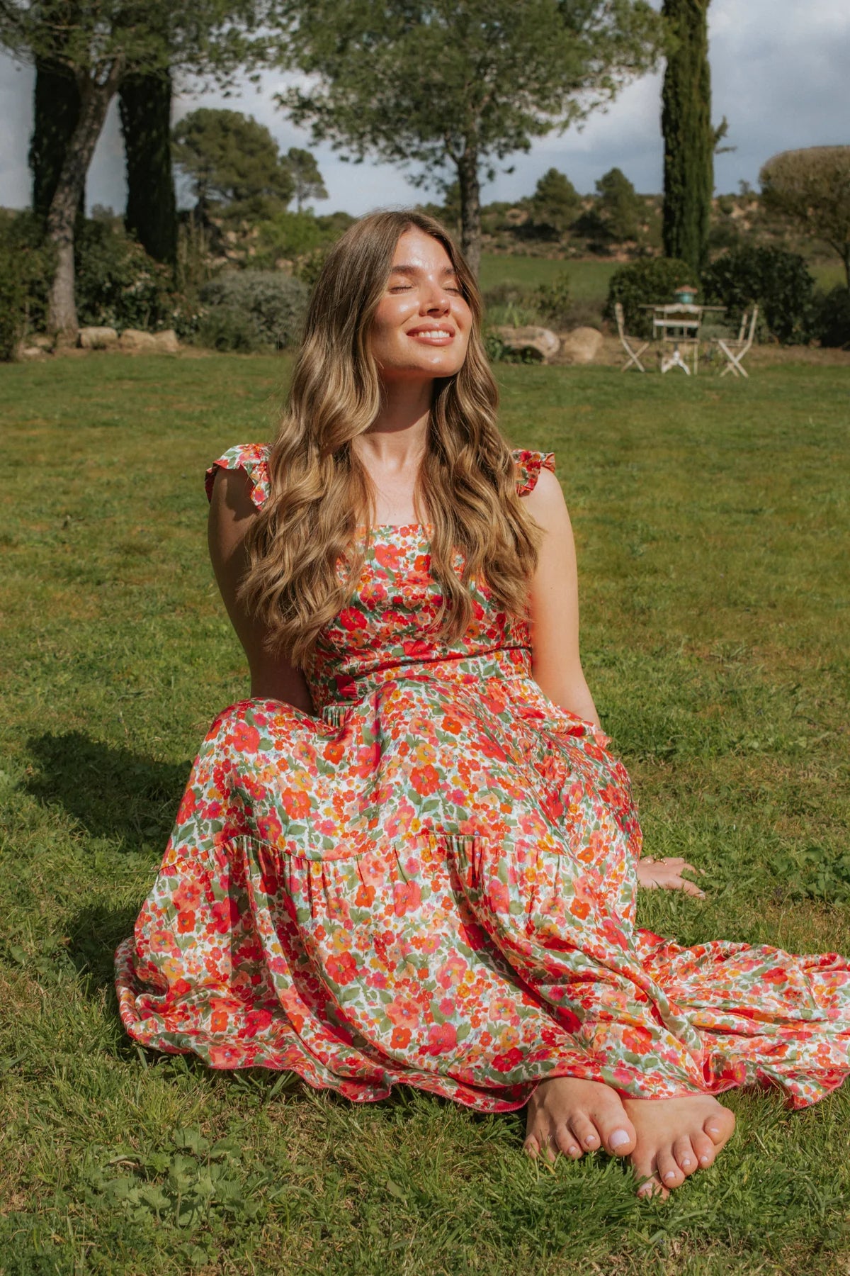 Lucia Dress Fuscia Flowers