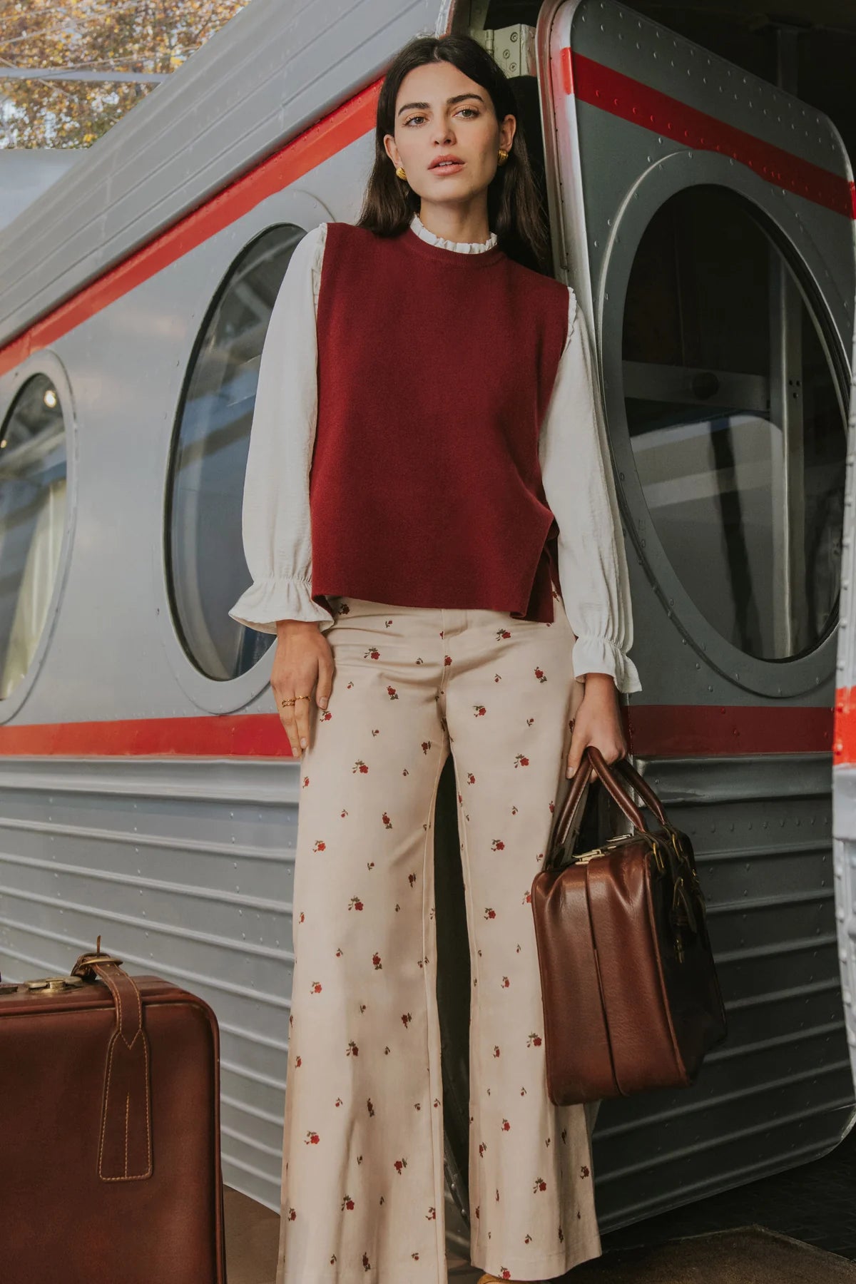 Paula Pants - Red Flowers