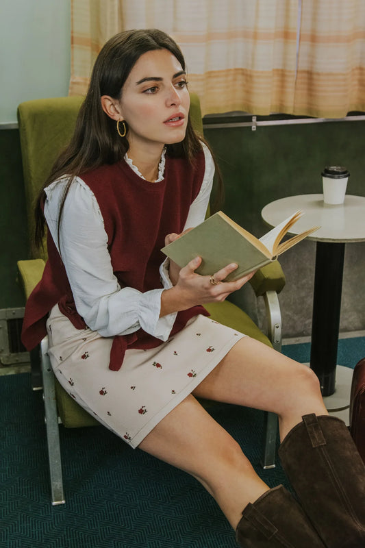 Margot Skirt - Red Flowers