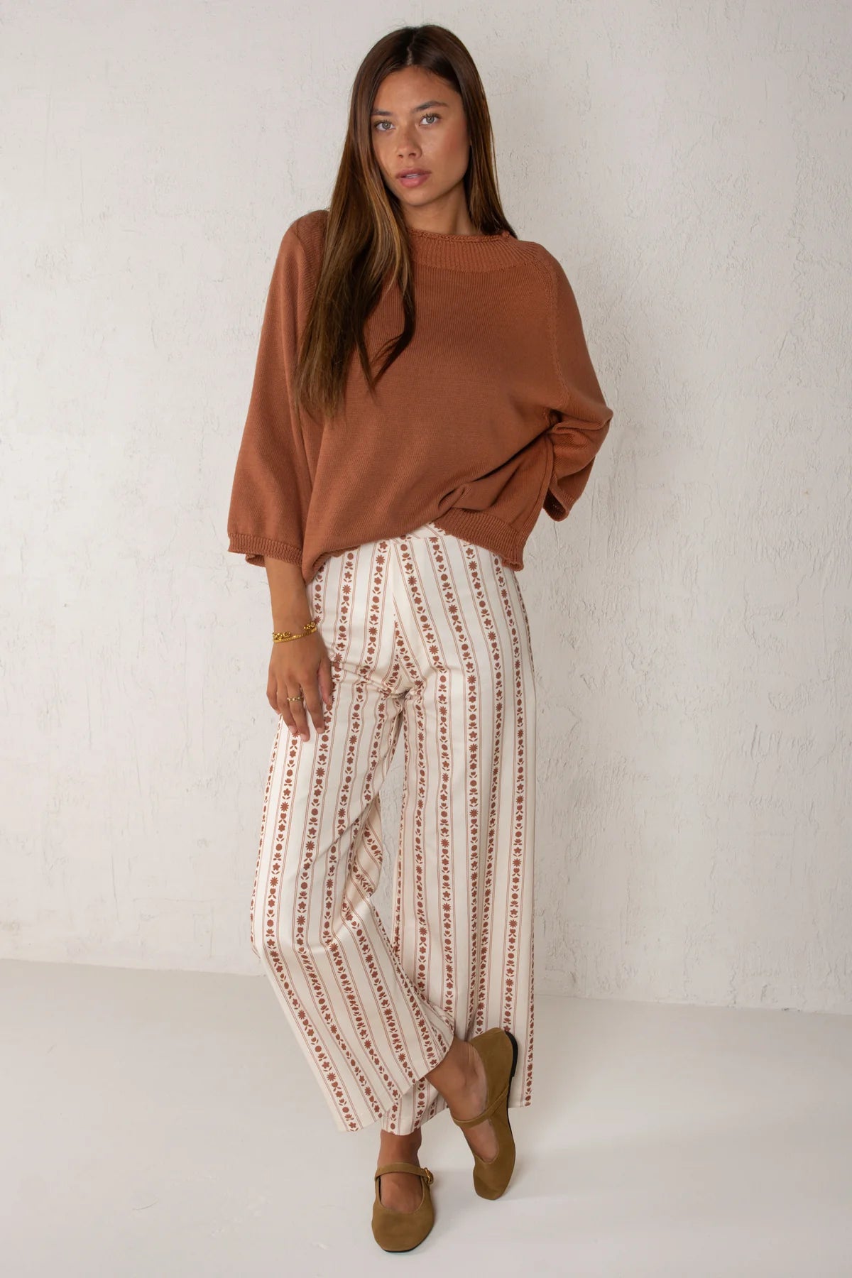 Paula Pants Orange Flowers