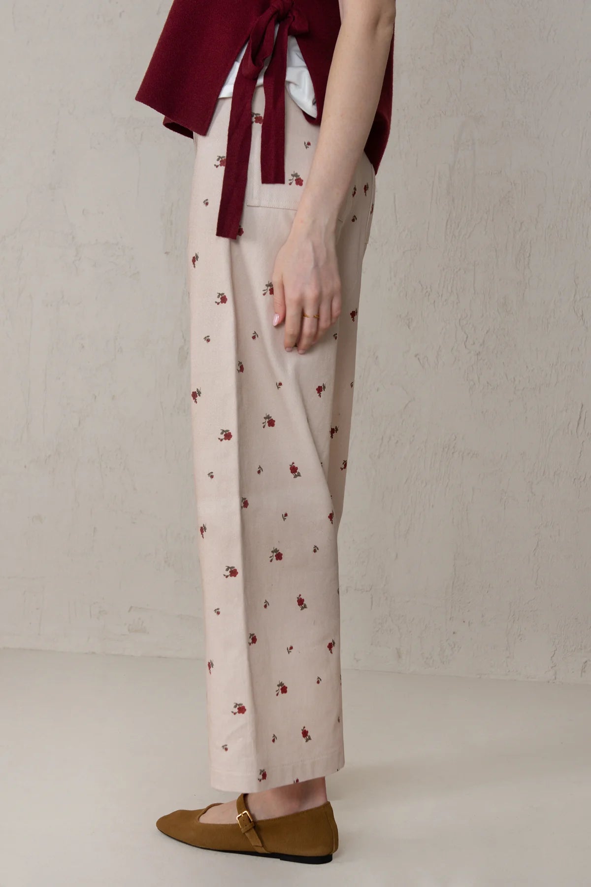 Paula Pants - Red Flowers