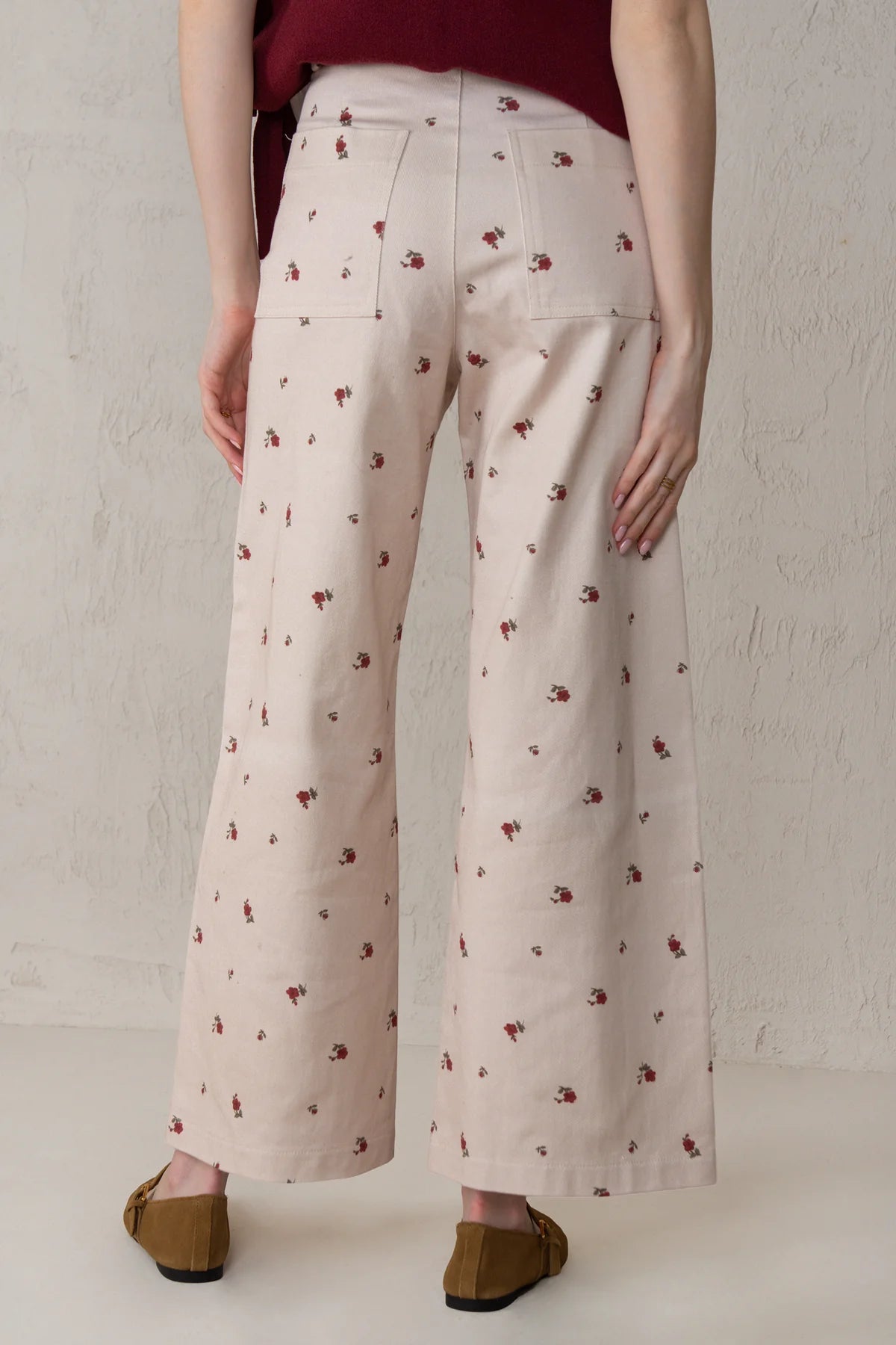 Paula Pants - Red Flowers