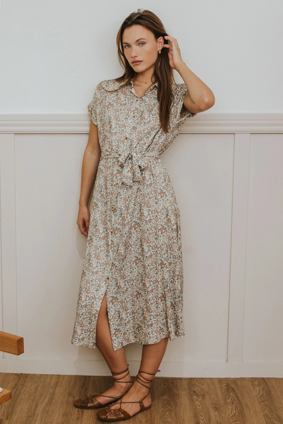 Carol Dress Cru Flowers