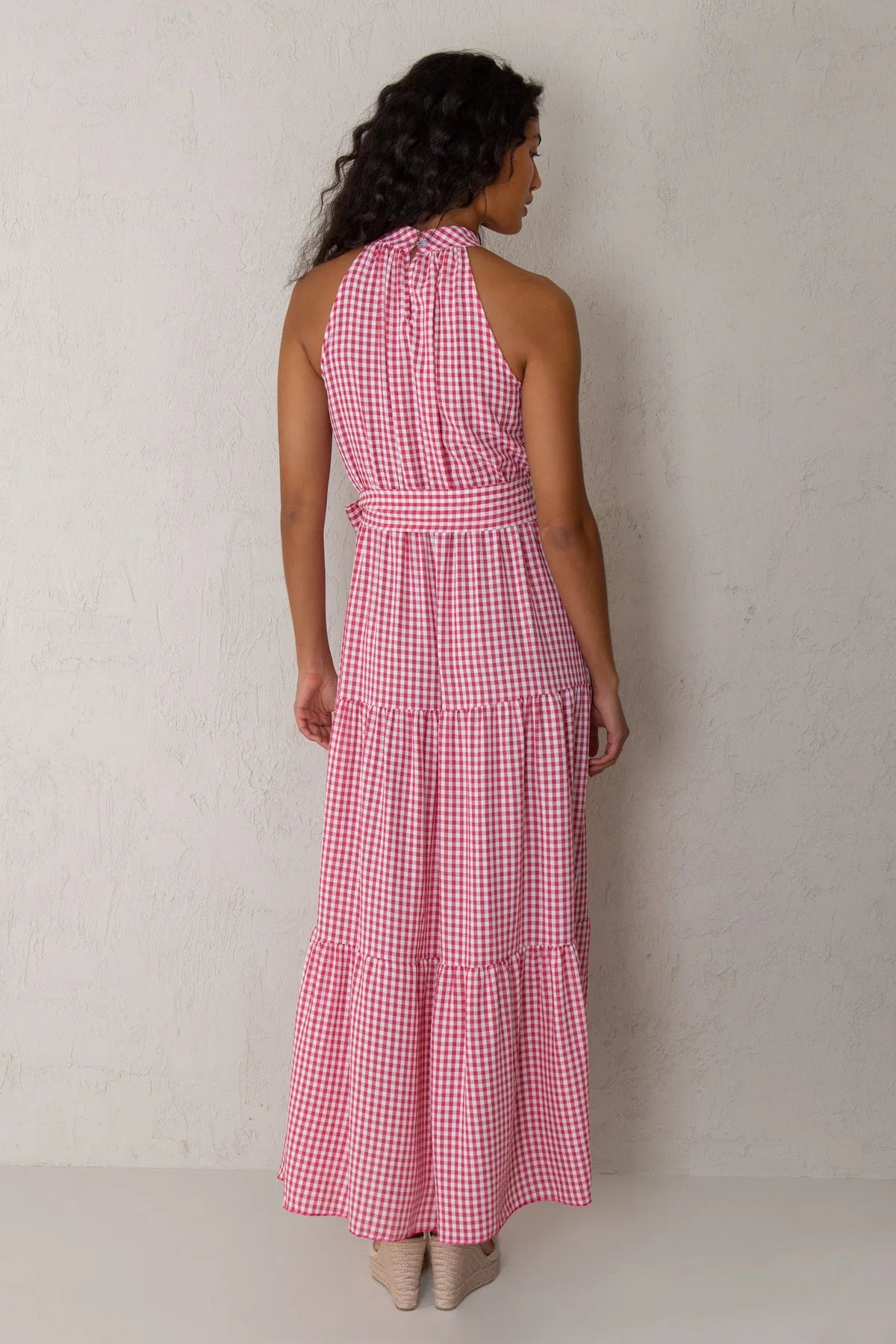 Red Gingham Halter Dress