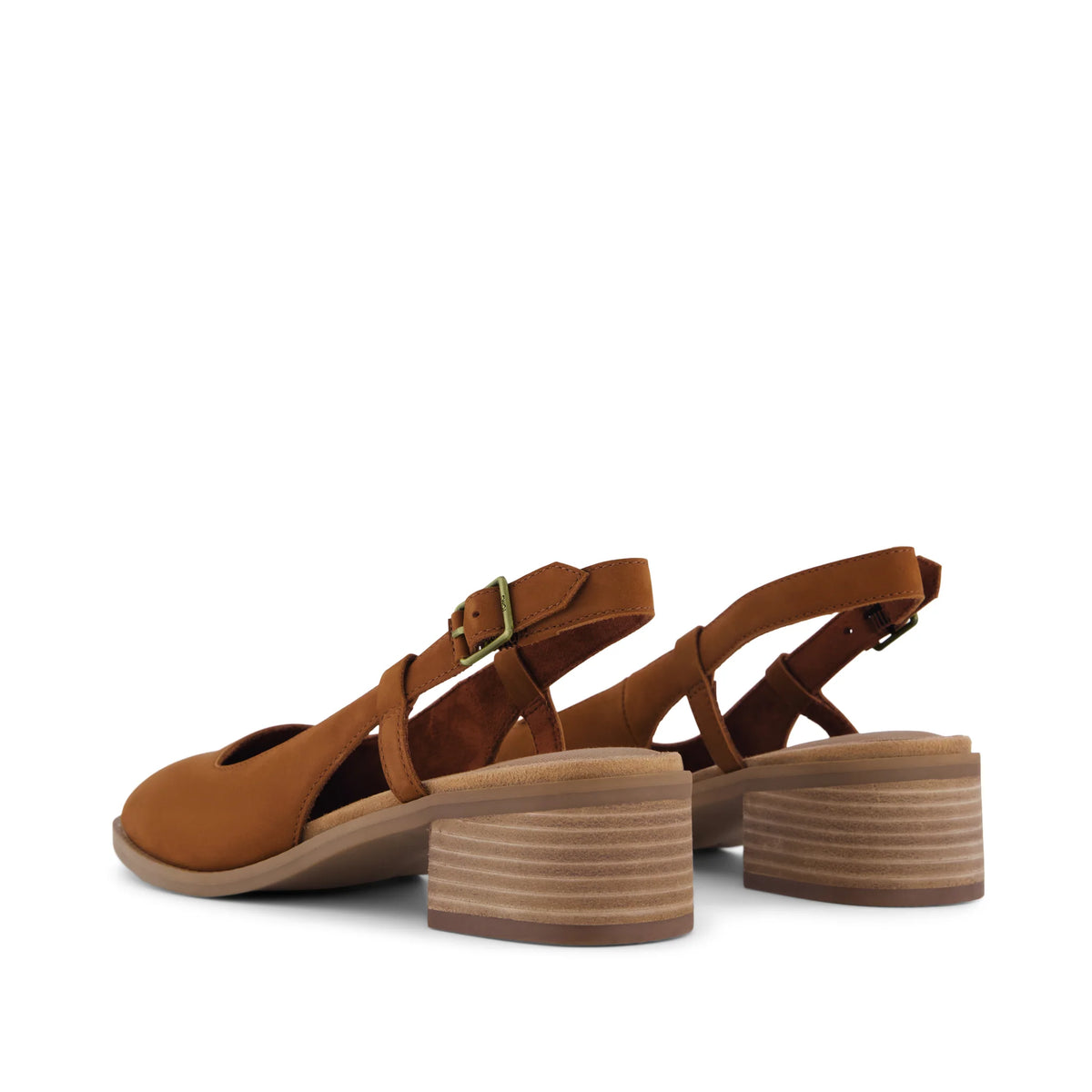 TOMS Jaclyn Slingback Heel – Amber Brown Nubuck Leather