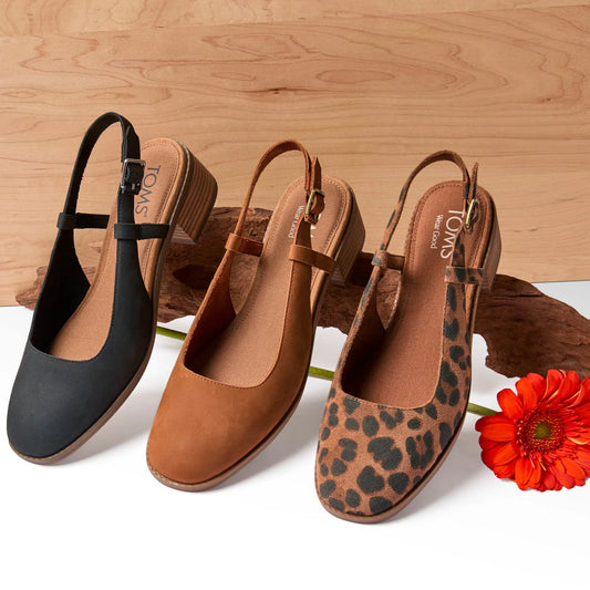 TOMS Jaclyn Slingback Heel – Amber Brown Nubuck Leather