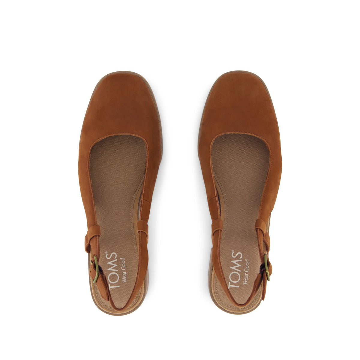 TOMS Jaclyn Slingback Heel – Amber Brown Nubuck Leather