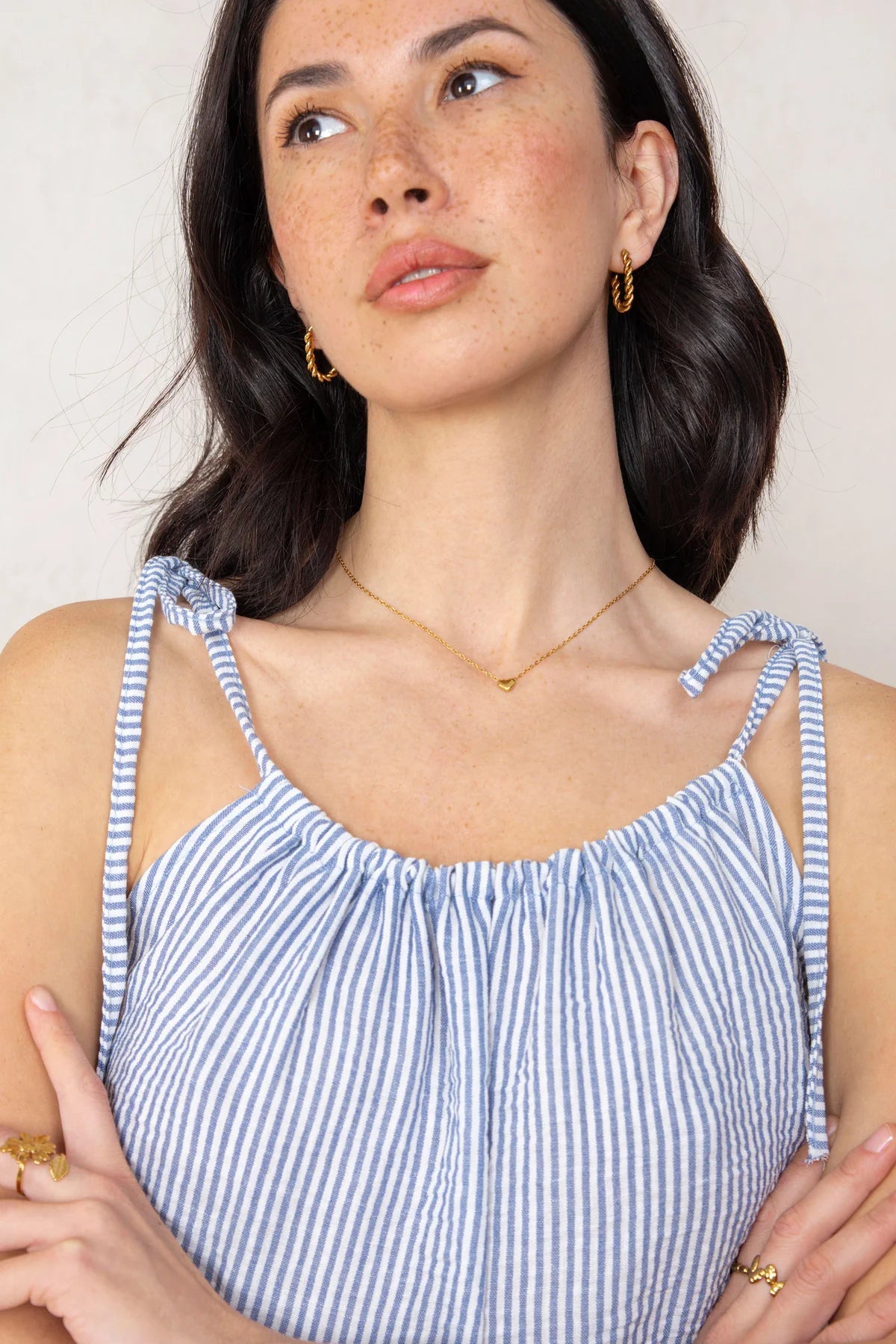 Olivia Top Blue Stripes