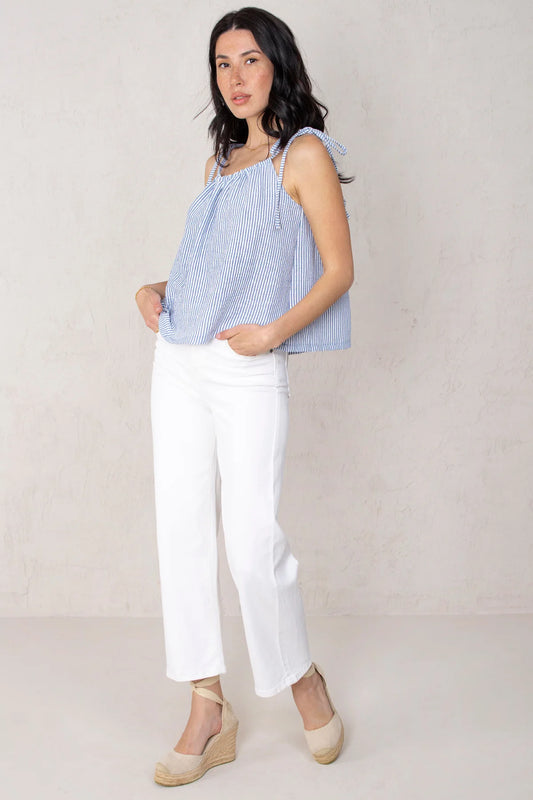 Olivia Top Blue Stripes