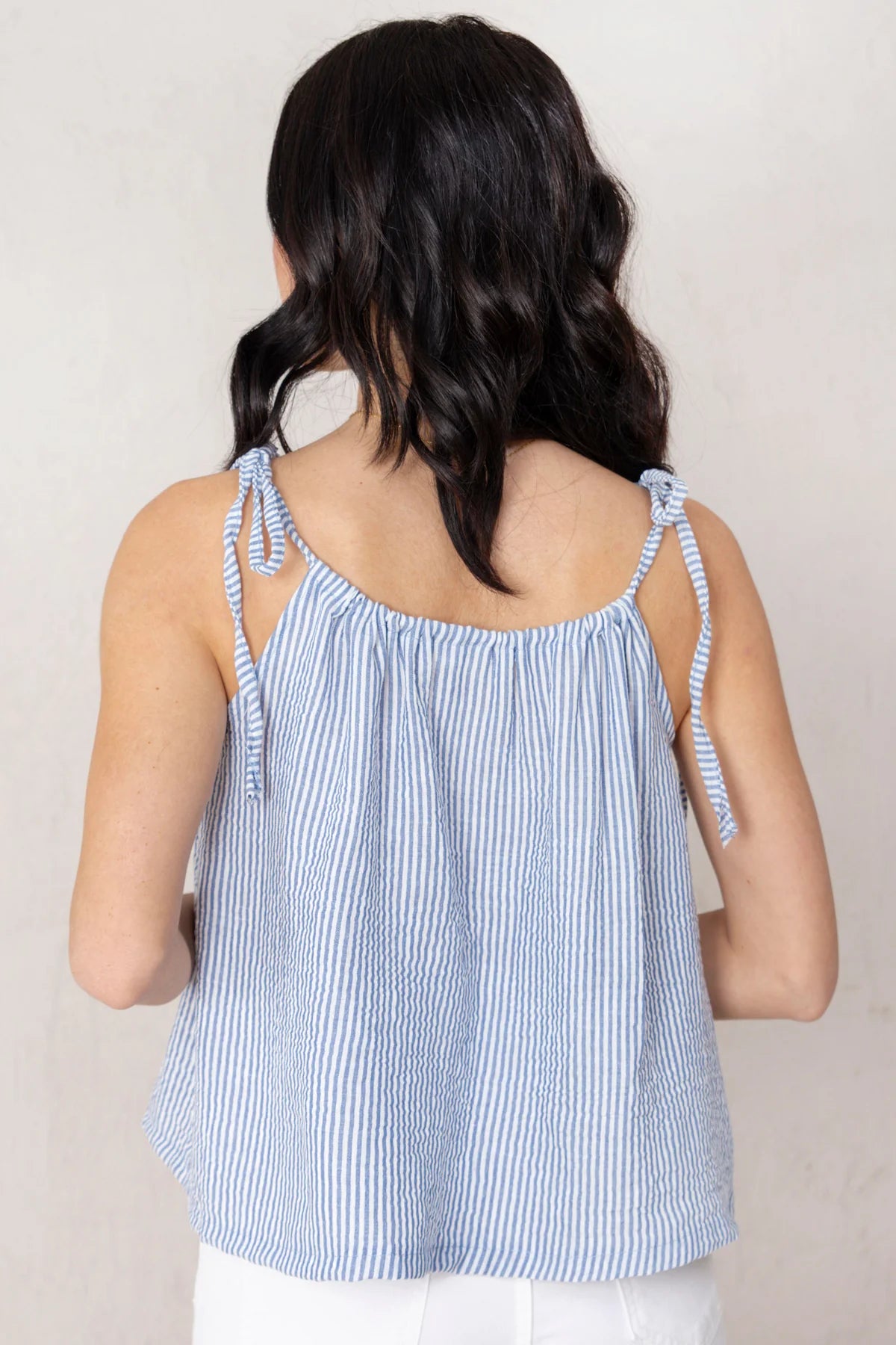 Olivia Top Blue Stripes