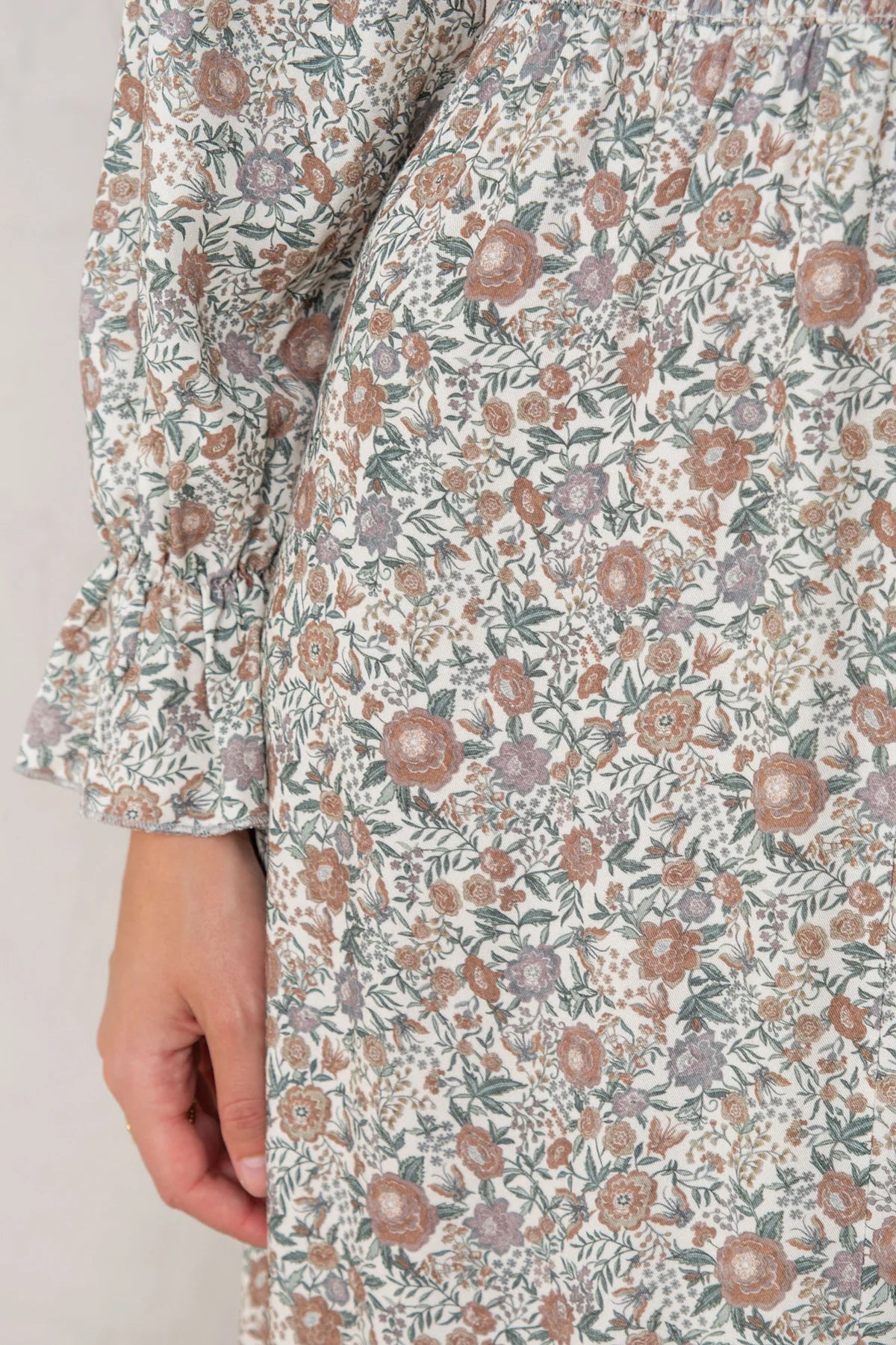 Alicia Dress Cru Flowers