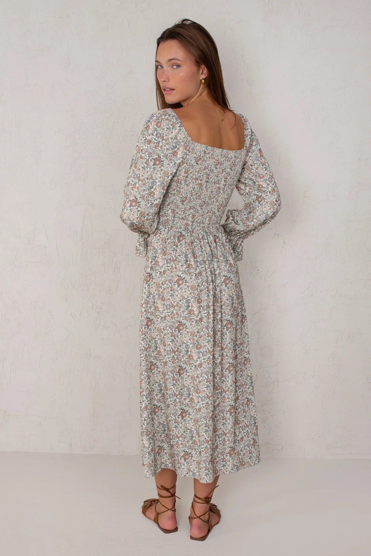 Alicia Dress Cru Flowers