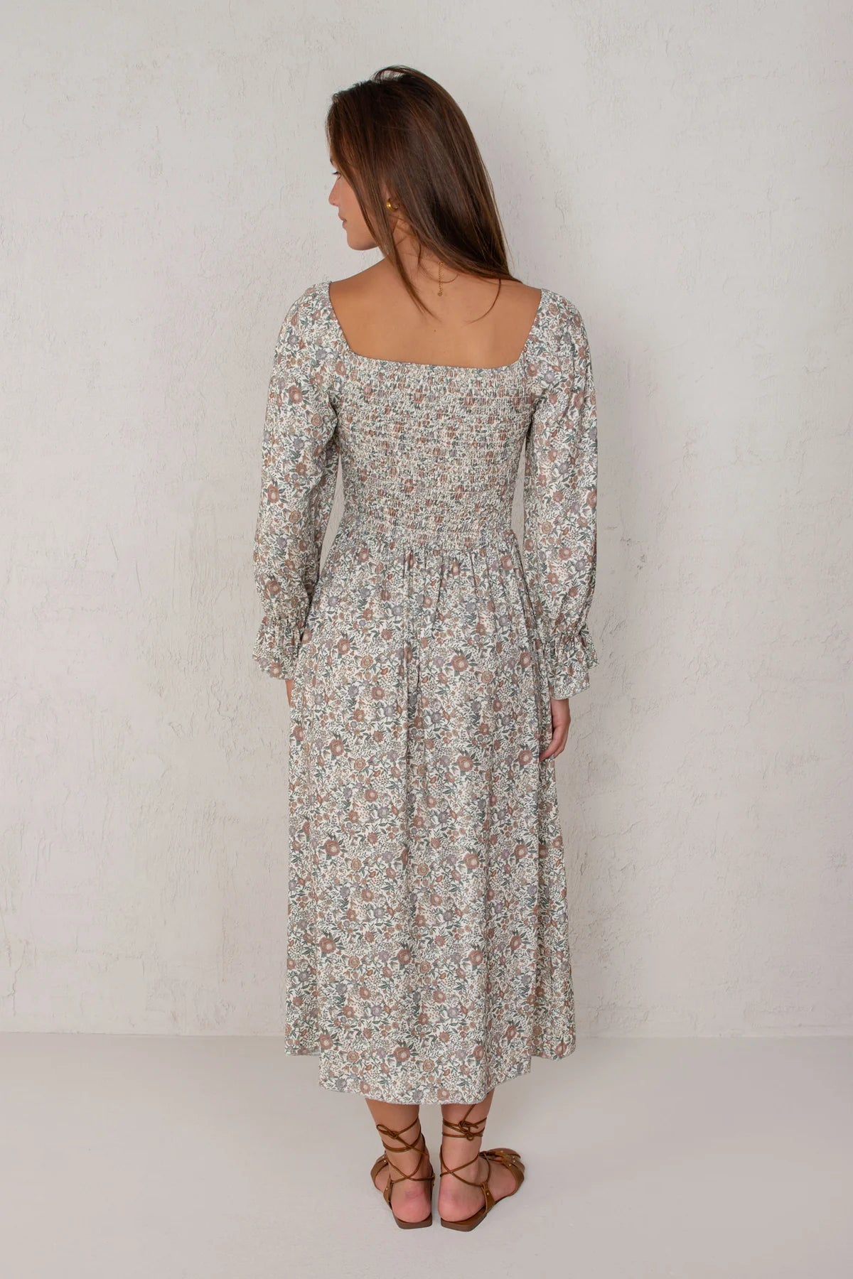 Alicia Dress Cru Flowers