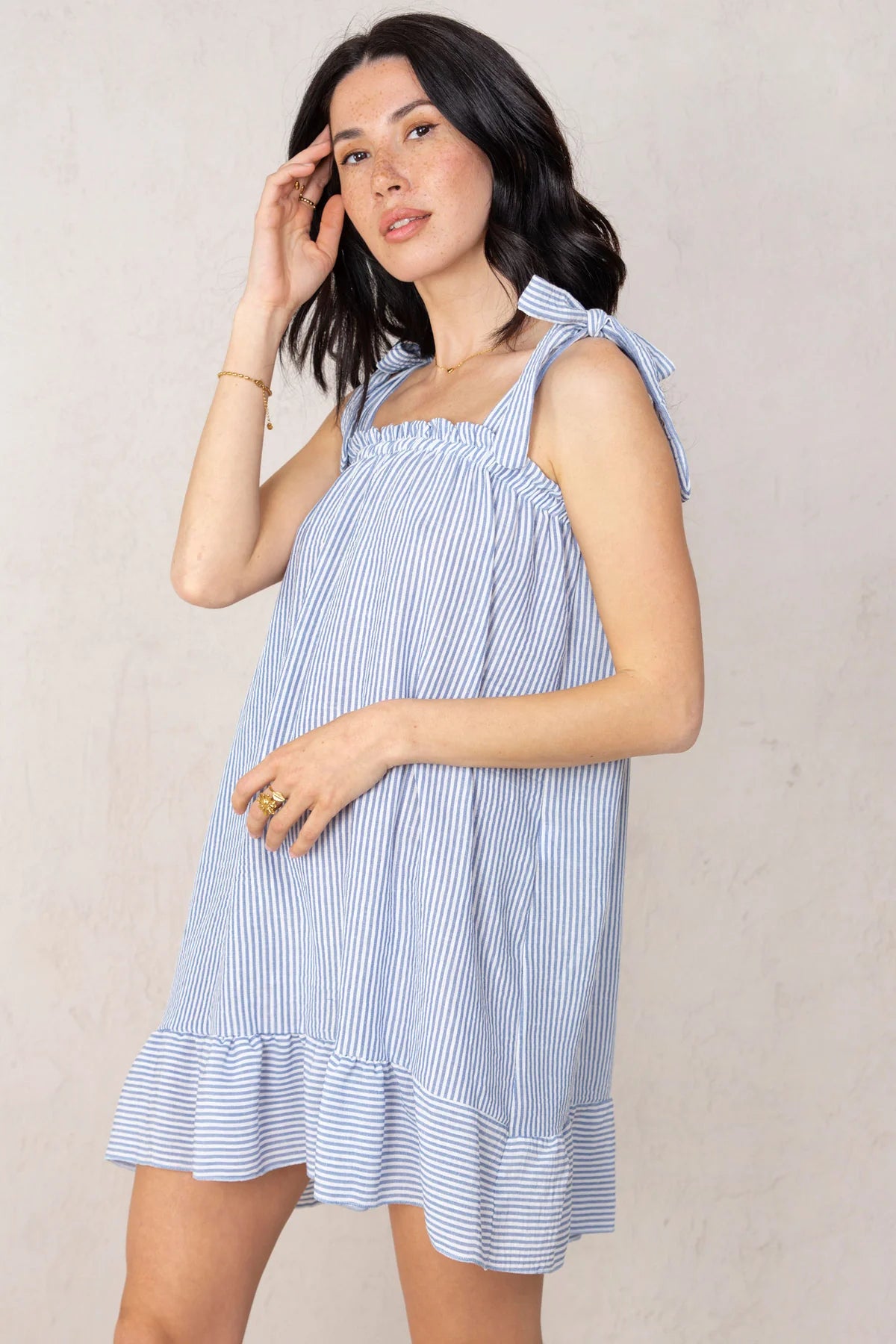 Macarelleta Dress Blue Stripes