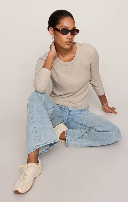 Z SUPPLY Arlet Mini Thermal long sleeve crewneck top