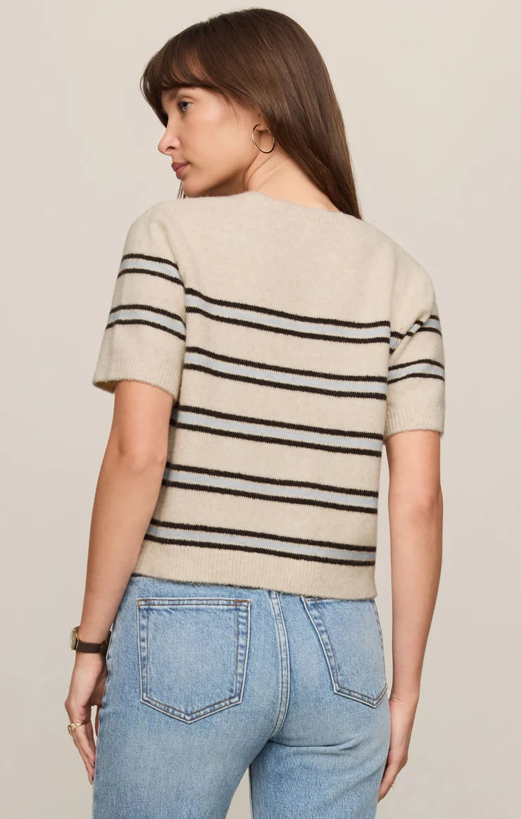 Z SUPPLY Gatewood Stripe Sweater Tee – Short-Sleeve Cotton-Blend Knit